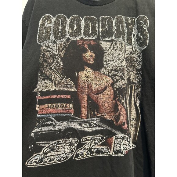 SZA Good Days 2021 Tour Merch Short Sleeve T-Shirt X-LARGE ? Distressed - Picture 3 of 6